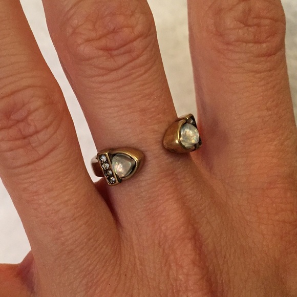 2/$25⭐️ Pavé Rhinestone  Open Cuff Ring in Gold - Picture 2 of 6